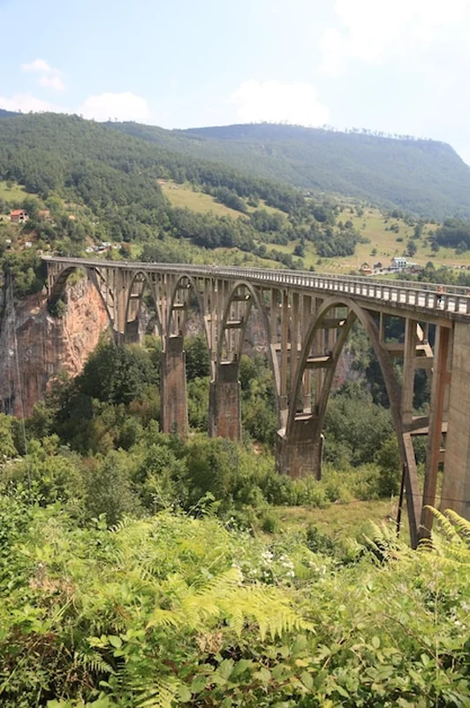 Most Djurdjevica nad rzeką Tarą, rozpiętość 160 metrów, wysokość 172 metry